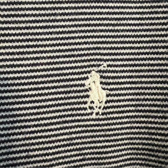 Ralph Lauren Polo Shirt Mens Medium Navy & White Striped Pony Vintage Preppy - Picture 5 of 9